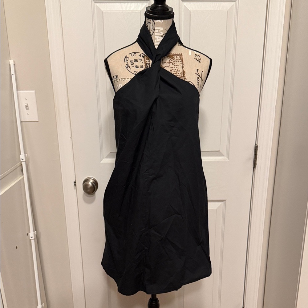 Venus black dress SMALL neck twist NEW POCKETS
